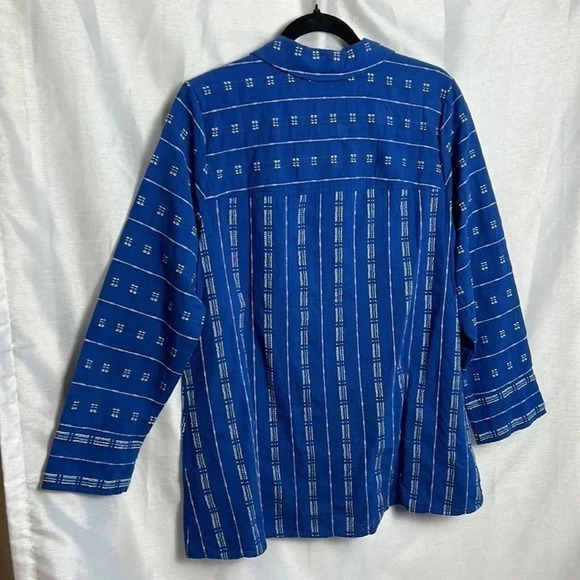 Habitat oversized PTP 20.5” shirt NWT,textured,embroidered,striped,hi-lo. - Picture 11 of 17